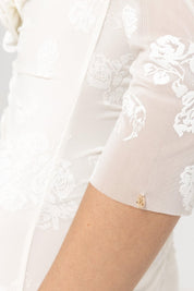 RUCHED LONG - SLEEVE EMBROIDERED DRESS - Nakhle.Ets - Dresses