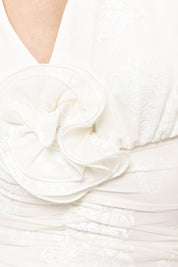 RUCHED LONG - SLEEVE EMBROIDERED DRESS - Nakhle.Ets - Dresses