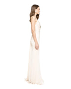 RUCHED MAXI DRESS WITH CRYSTAL BOW - Nakhle.Ets - Dresses