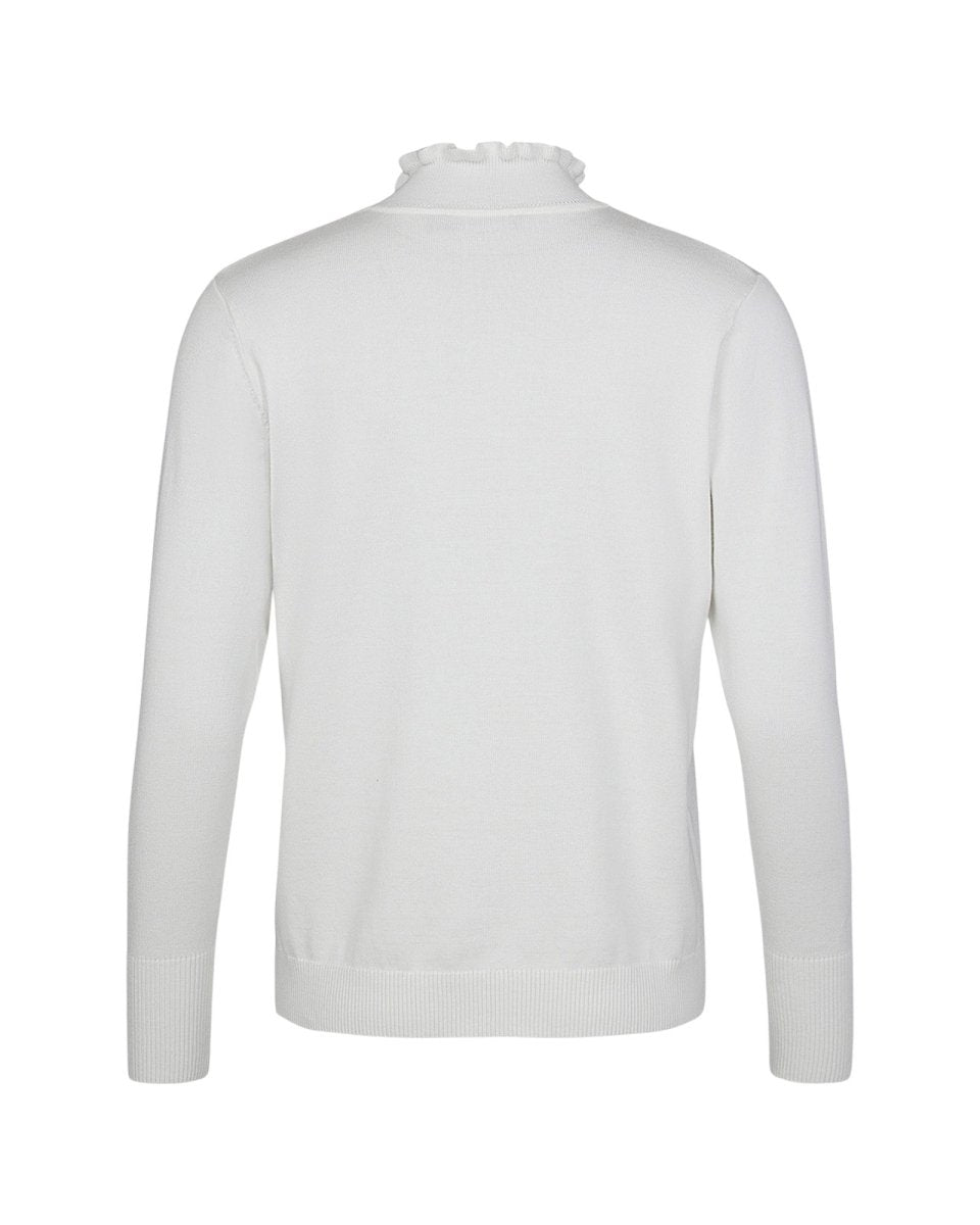 RUFFLE MOCK - NECK KNIT 