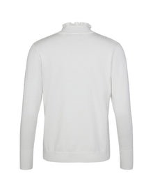 RUFFLE MOCK-NECK KNIT