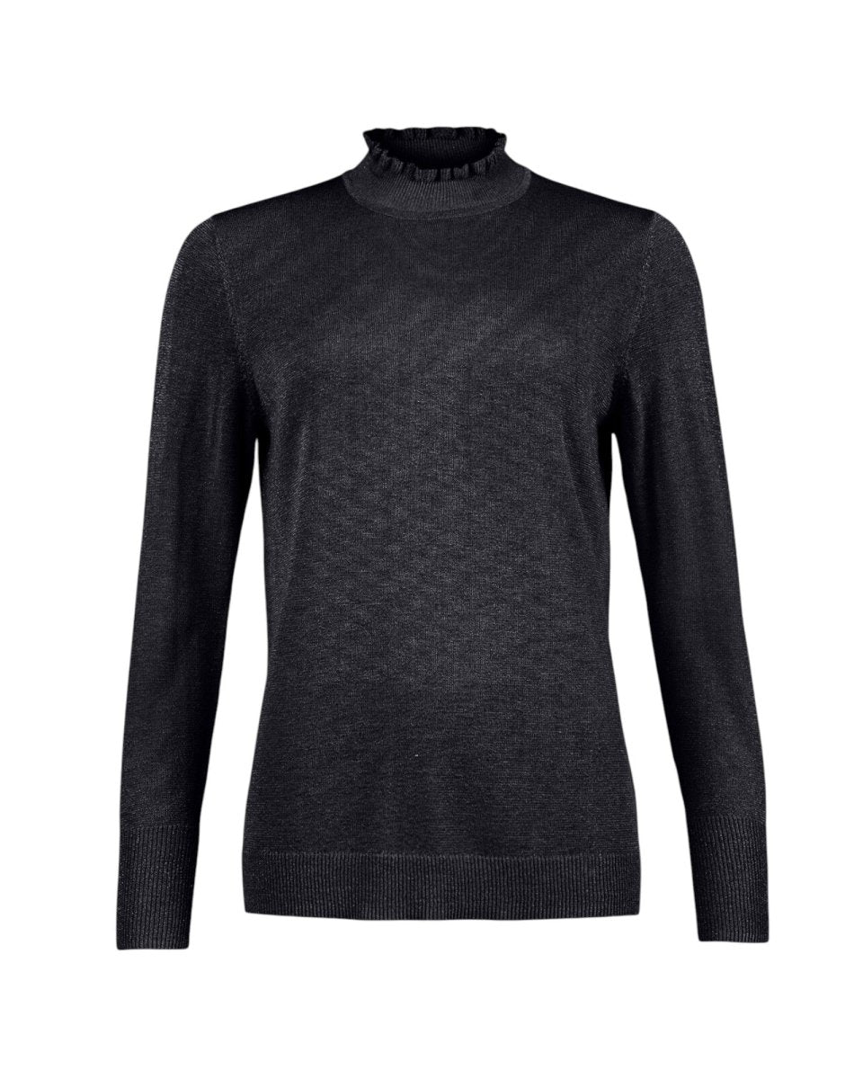 RUFFLE MOCK - NECK KNIT 