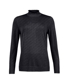 RUFFLE MOCK-NECK KNIT
