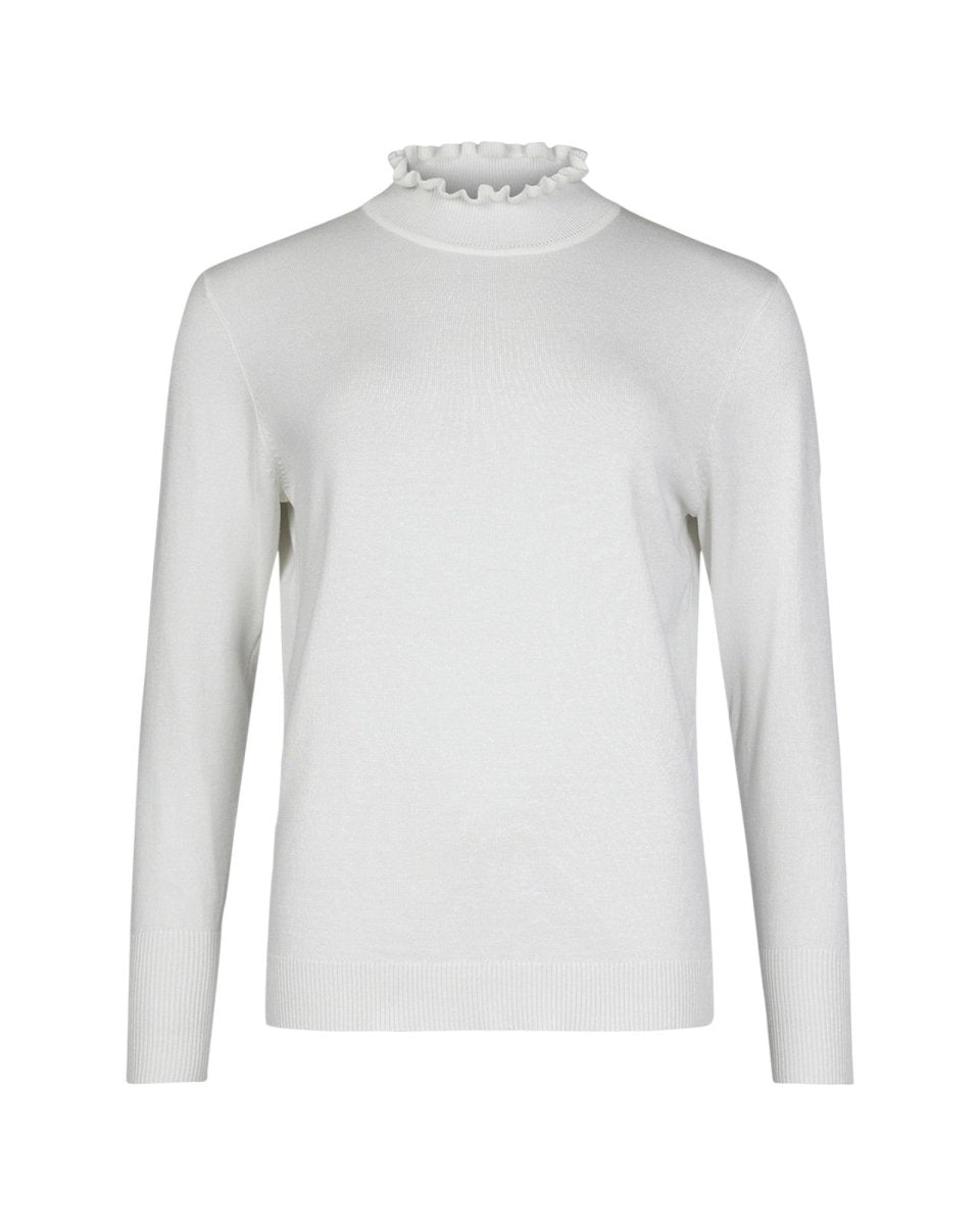 RUFFLE MOCK - NECK KNIT 