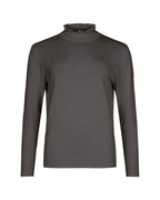 RUFFLE MOCK - NECK KNIT