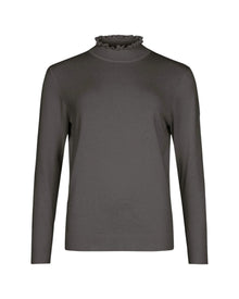RUFFLE MOCK-NECK KNIT