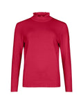 RUFFLE MOCK - NECK KNIT