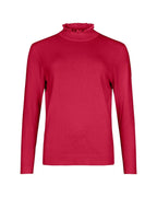 RUFFLE MOCK - NECK KNIT