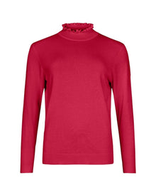RUFFLE MOCK-NECK KNIT