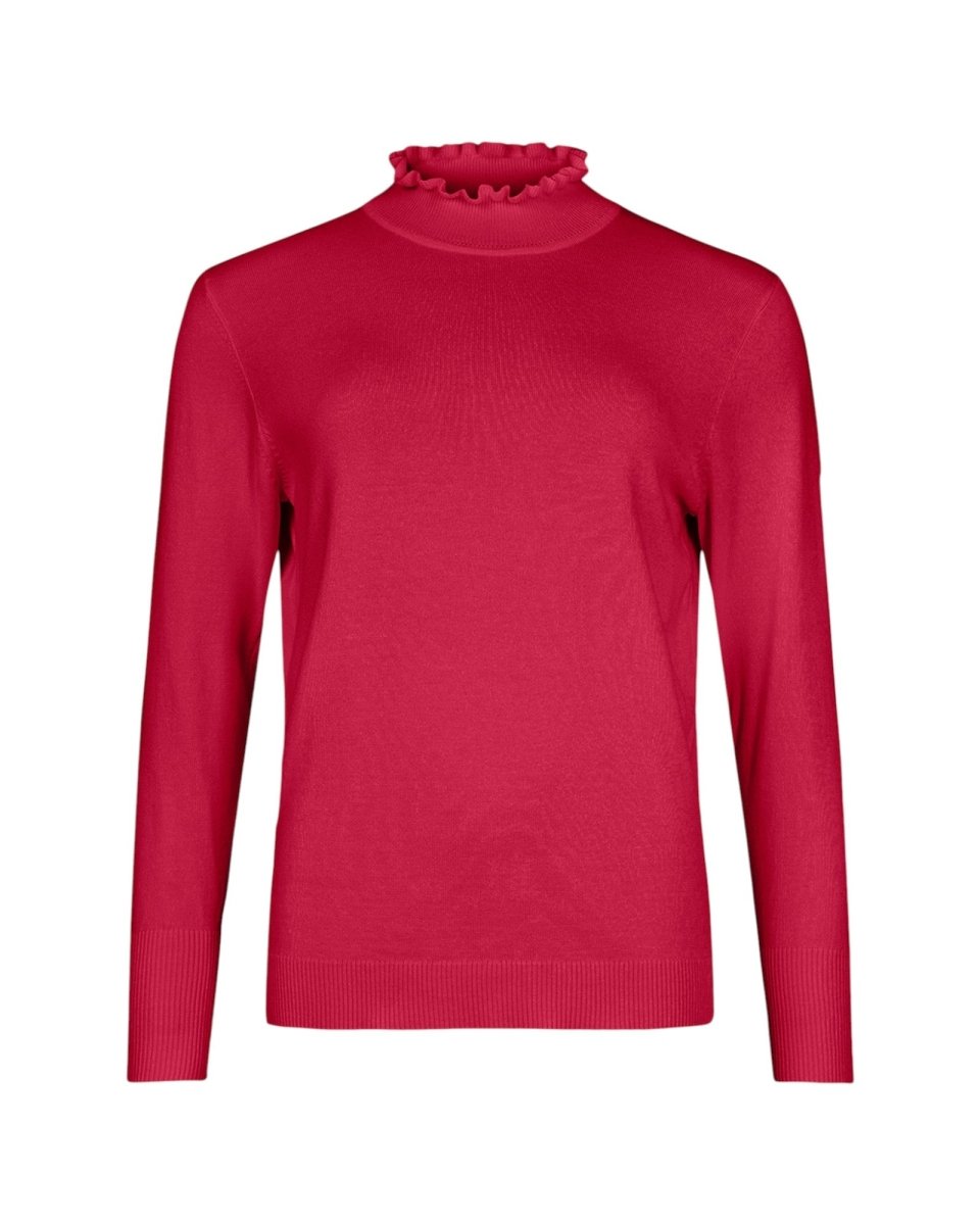 RUFFLE MOCK - NECK KNIT