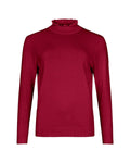 RUFFLE MOCK - NECK KNIT