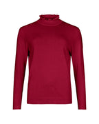 RUFFLE MOCK - NECK KNIT