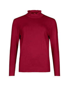 RUFFLE MOCK-NECK KNIT