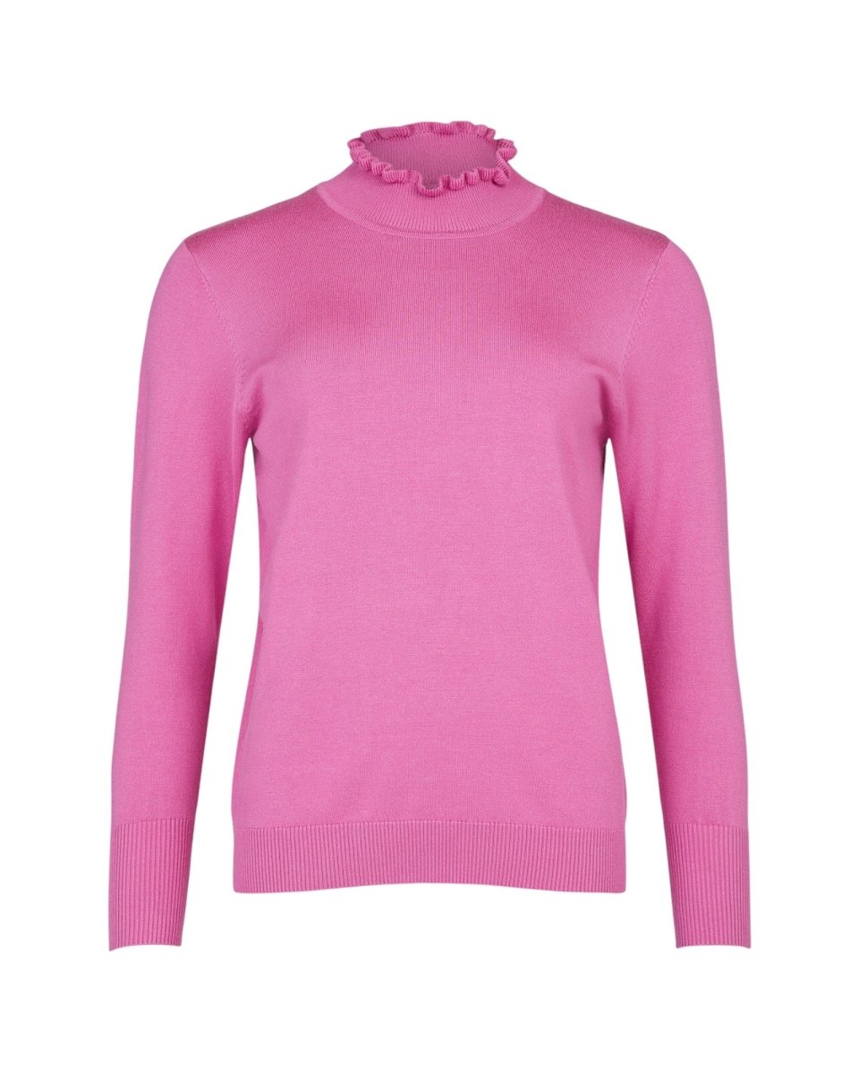 RUFFLE MOCK - NECK KNIT
