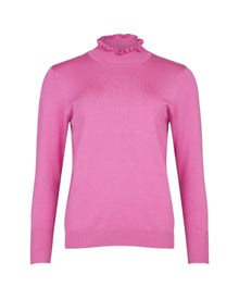 RUFFLE MOCK-NECK KNIT