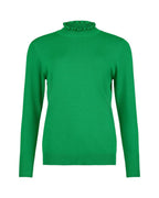 RUFFLE MOCK - NECK KNIT