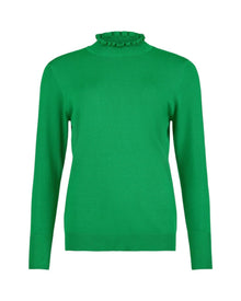 RUFFLE MOCK-NECK KNIT