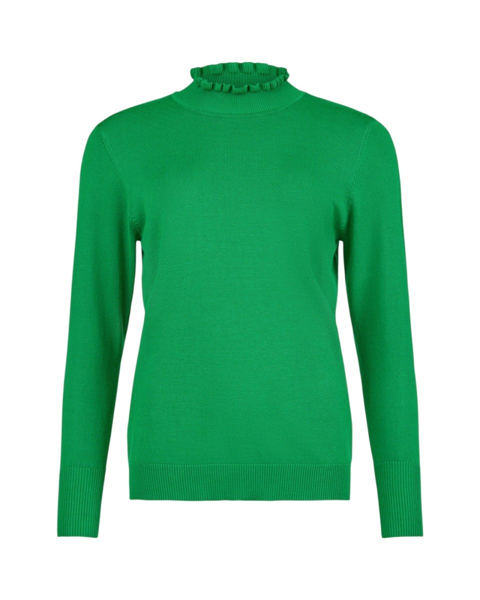 RUFFLE MOCK - NECK KNIT