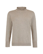 RUFFLE MOCK - NECK KNIT 