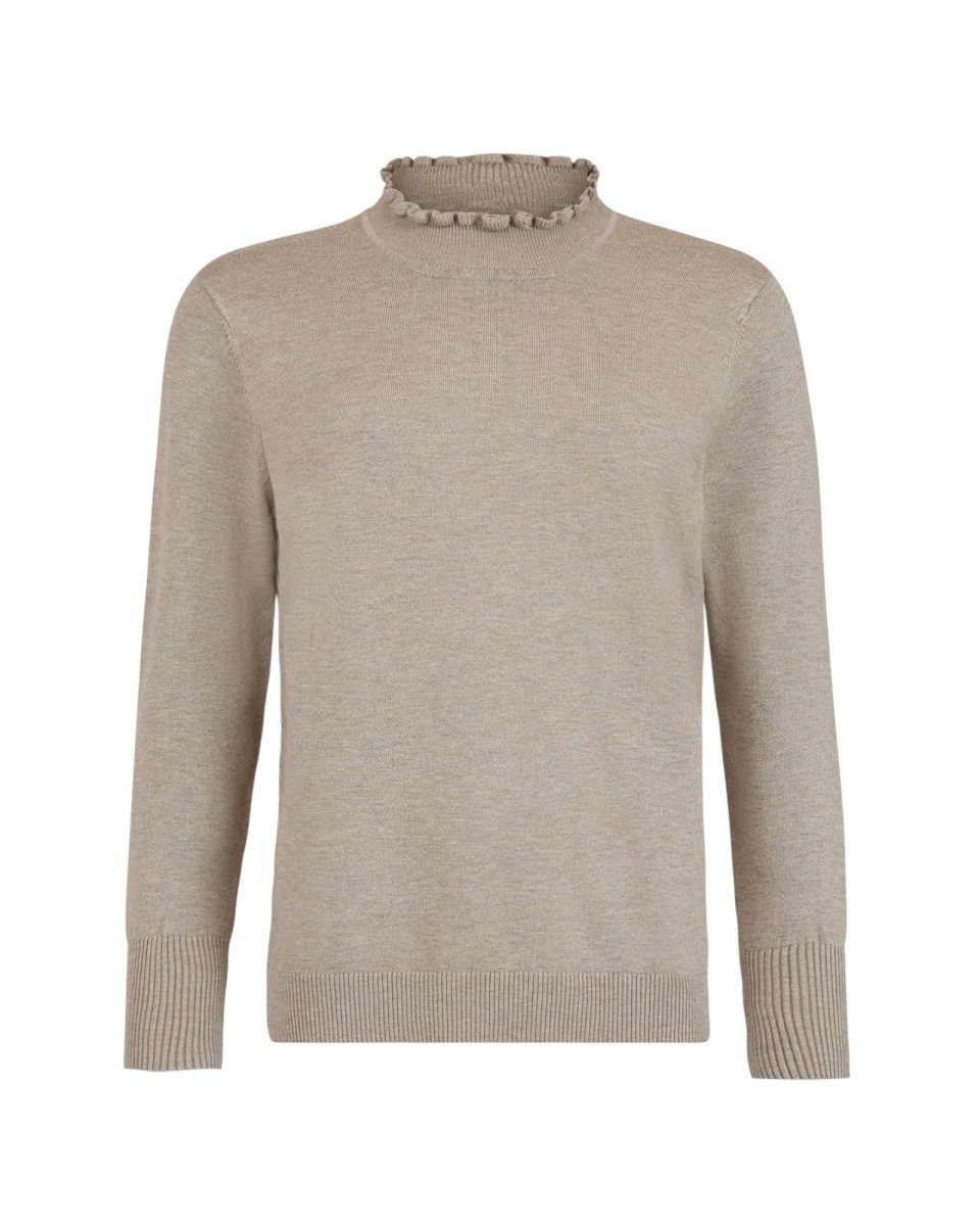 RUFFLE MOCK - NECK KNIT 