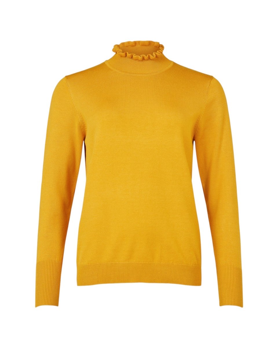 RUFFLE MOCK - NECK KNIT