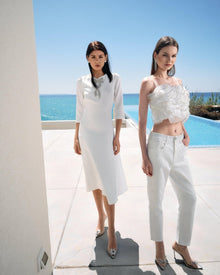 RUFFLED ORGANZA CROP TOP