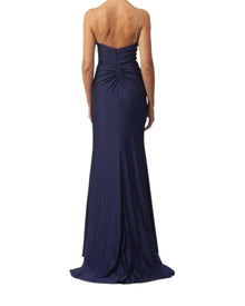 SATIN DRAPED GOWN WITH DIAMANTÉ STRAPS