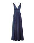SATIN PLUNGE EMPIRE WAIST GOWN - Nakhle.Ets - Dresses