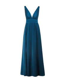 SATIN PLUNGE EMPIRE WAIST GOWN