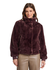 SCULPTED FAUX FUR JACKET