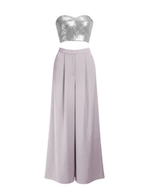SEQUIN BUSTIER WIDE-LEG SET