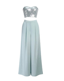SEQUIN BUSTIER WIDE-LEG SET