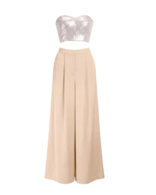 SEQUIN BUSTIER WIDE-LEG SET