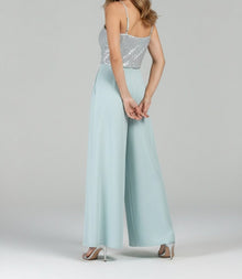 SEQUIN BUSTIER WIDE-LEG TROUSER SET
