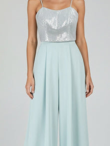 SEQUIN BUSTIER WIDE-LEG TROUSER SET