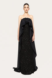 SEQUIN DRAPE GOWN - Nakhle.Ets - Dresses