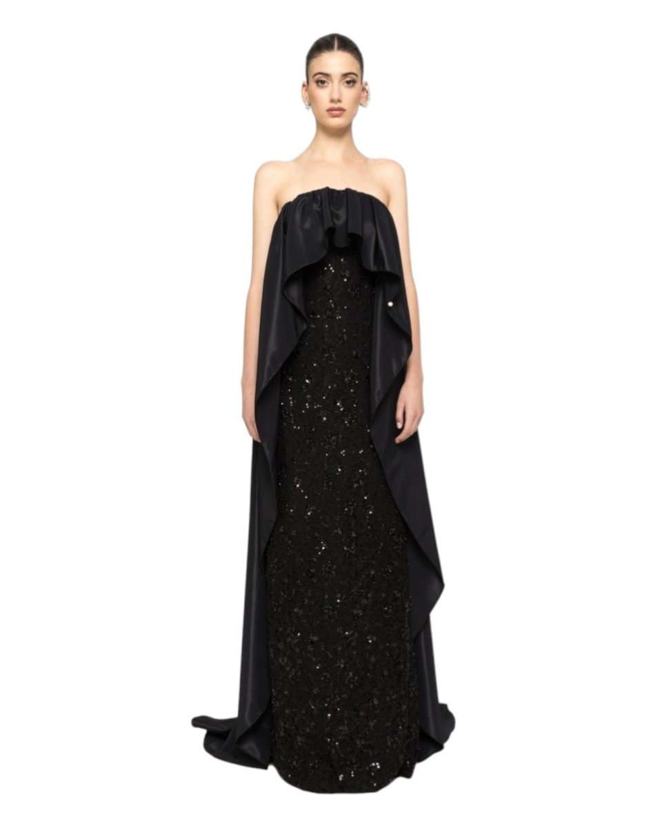SEQUIN DRAPE GOWN