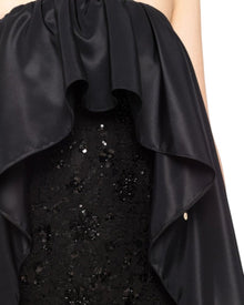 SEQUIN DRAPE GOWN