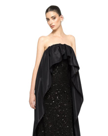 SEQUIN DRAPE GOWN