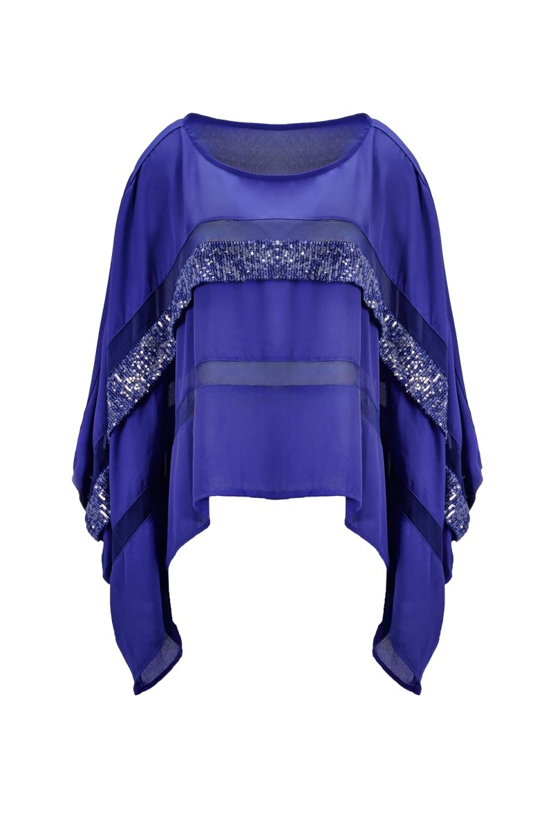 SEQUIN DRAPED CHIFFON BLOUSE - Nakhle.Ets - Blouse