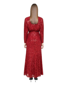 SEQUIN DRAPED LONG GOWN