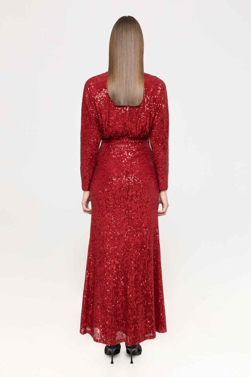 SEQUIN DRAPED LONG GOWN