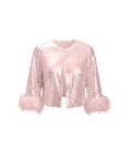 SEQUIN FEATHER CUFF JACKET