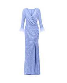 SEQUIN FEATHER GOWN