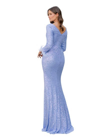 SEQUIN FEATHER GOWN