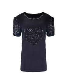 SEQUIN HEART DETAIL TOP