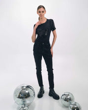 SEQUIN HEART DETAIL TOP - Nakhle.Ets - Tops & T-shirts