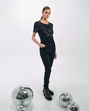 SEQUIN HEART DETAIL TOP - Nakhle.Ets - Tops & T-shirts