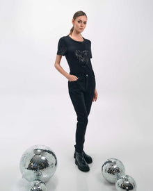 SEQUIN HEART DETAIL TOP