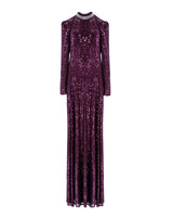 SEQUIN HIGH-NECK LONG GOWN